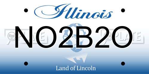 NO2B2O Illinois License Plate