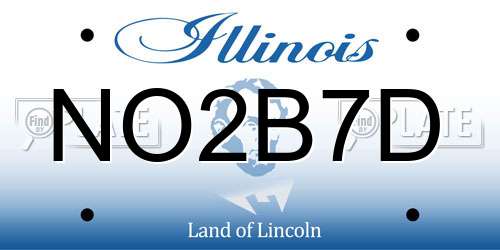 NO2B7D Illinois License Plate
