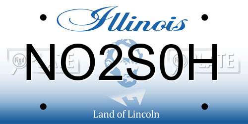 NO2S0H Illinois License Plate