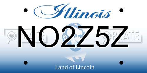 NO2Z5Z Illinois License Plate