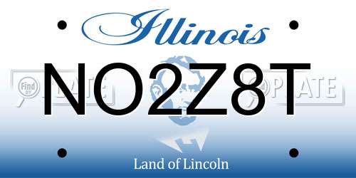 NO2Z8T Illinois License Plate