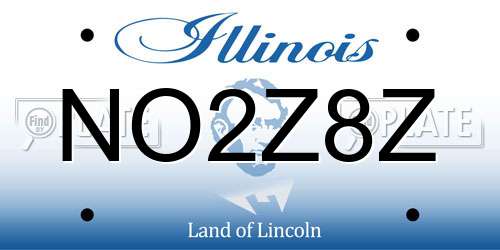 NO2Z8Z Illinois License Plate