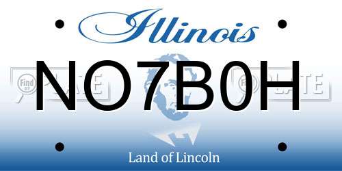NO7B0H Illinois License Plate
