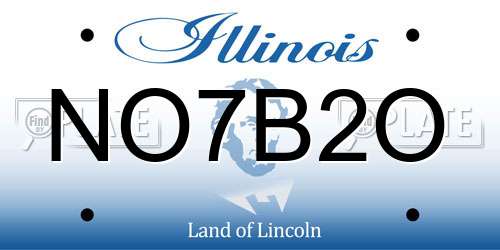 NO7B2O Illinois License Plate