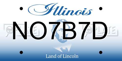 NO7B7D Illinois License Plate