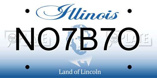 NO7B7O Illinois License Plate