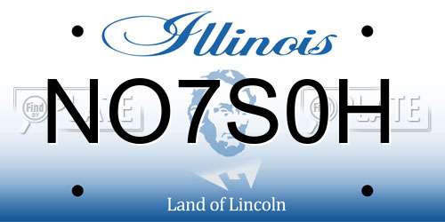NO7S0H Illinois License Plate