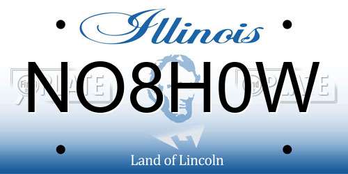 NO8H0W Illinois License Plate