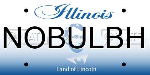 NOBULBH Illinois License Plate