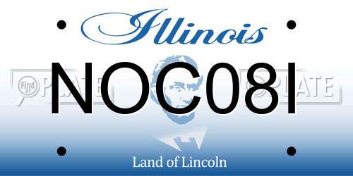 NOC08I Illinois License Plate
