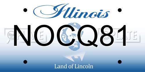 NOCQ81 Illinois License Plate