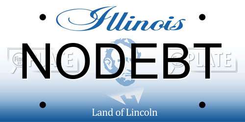 NODEBT Illinois License Plate