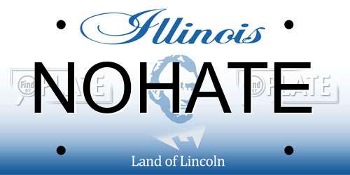 NOHATE Illinois License Plate