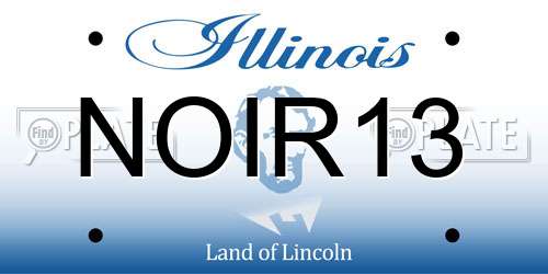 NOIR13 Illinois License Plate
