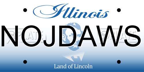 NOJDAWS Illinois License Plate