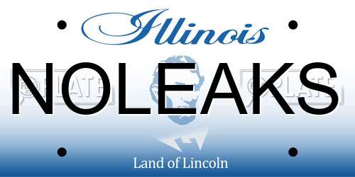 NOLEAKS Illinois License Plate