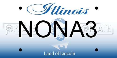 NONA3 Illinois License Plate
