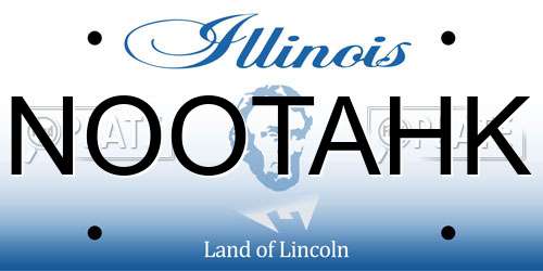 NOOTAHK Illinois License Plate