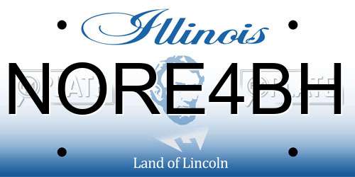 NORE4BH Illinois License Plate