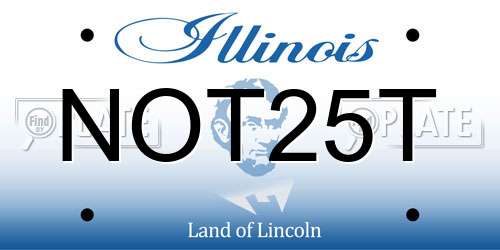 NOT25T Illinois License Plate