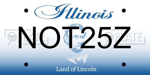 NOT25Z Illinois License Plate