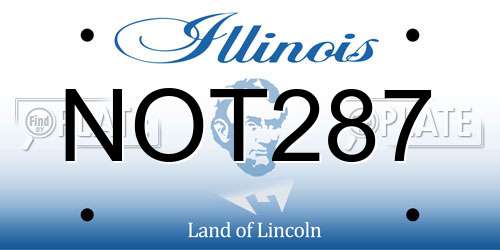NOT287 Illinois License Plate