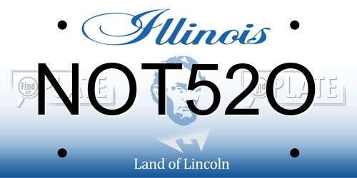 NOT52O Illinois License Plate