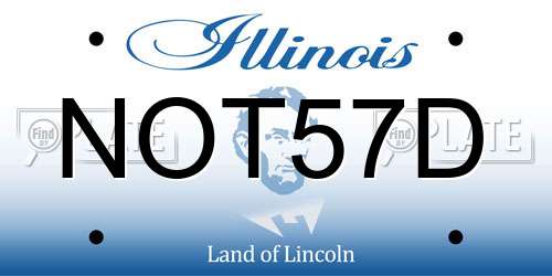 NOT57D Illinois License Plate
