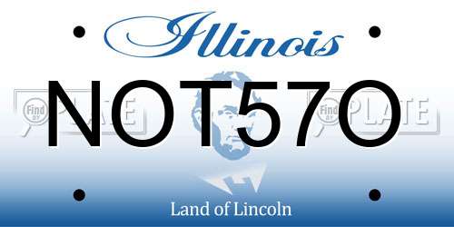 NOT57O Illinois License Plate