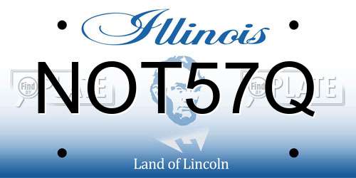NOT57Q Illinois License Plate