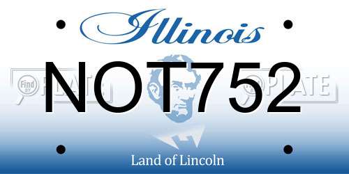 NOT752 Illinois License Plate