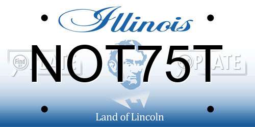 NOT75T Illinois License Plate