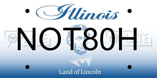 NOT80H Illinois License Plate