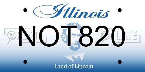 NOT820 Illinois License Plate
