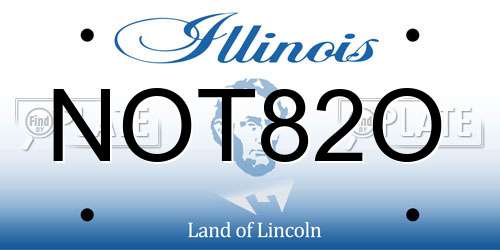 NOT82O Illinois License Plate