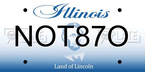 NOT87O Illinois License Plate