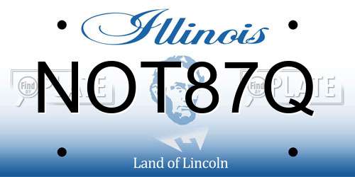 NOT87Q Illinois License Plate