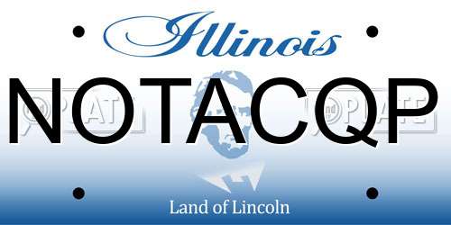 NOTACQP Illinois License Plate
