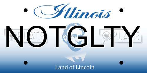 NOTGLTY Illinois License Plate
