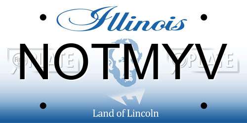 NOTMYV Illinois License Plate