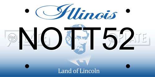 NOTT52 Illinois License Plate