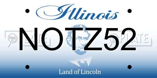 NOTZ52 Illinois License Plate