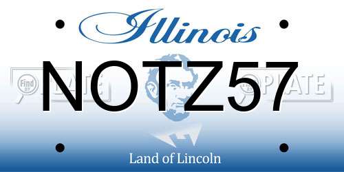 NOTZ57 Illinois License Plate