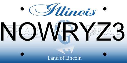 NOWRYZ3 Illinois License Plate
