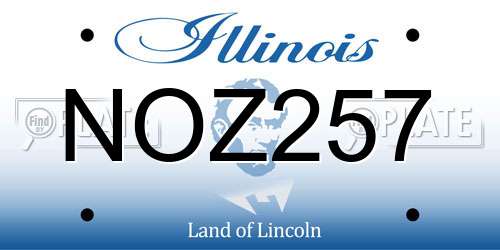 NOZ257 Illinois License Plate