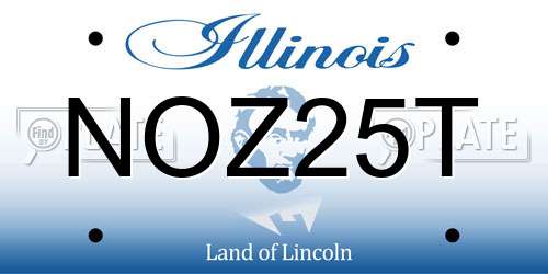 NOZ25T Illinois License Plate
