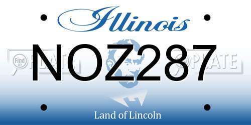 NOZ287 Illinois License Plate