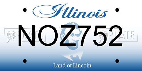 NOZ752 Illinois License Plate