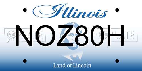 NOZ80H Illinois License Plate
