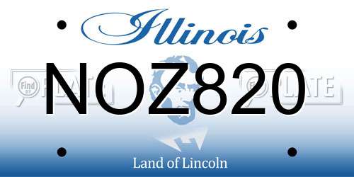 NOZ820 Illinois License Plate